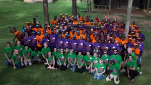With Peace Corp Uganda Volunteers and Campers during Camp GLOW and BUILD 2013.